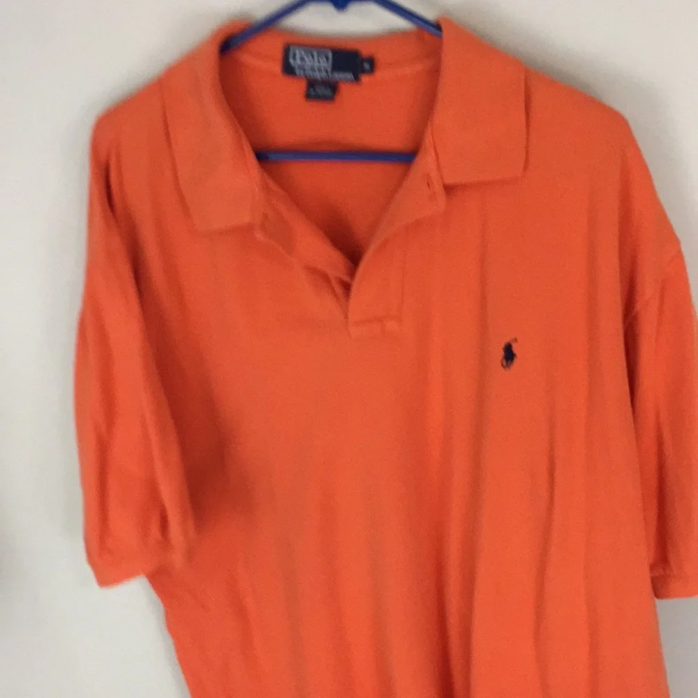 Polo Ralph Lauren 100% Cotton Orange Mesh Polo Shirt Size XL